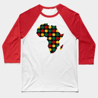 Africa map with geometric patterns colors Baseball T-Shirt